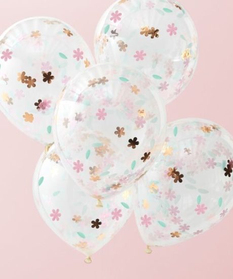 Ginger Ray® Baloni s konfeti - Ditsy Floral - 5 kosov